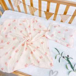 Khăn Tắm Xô Muslin Sợi Tre  Đa Năng KT 90x100cm Cho Bé Mềm Mại, Thấm Hút Tốt